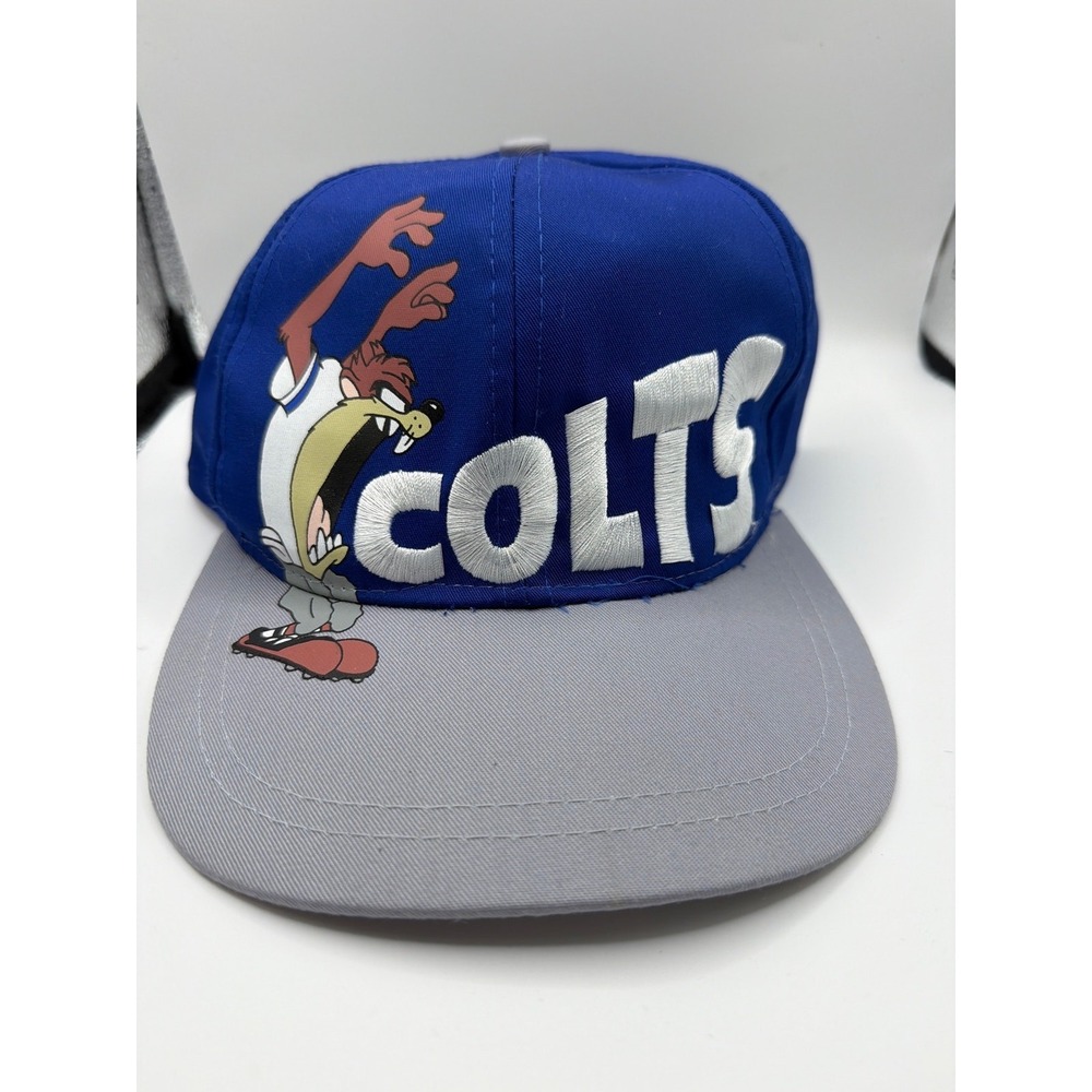 Vintage 90s Indianapolis ColtsTasmanian Devil‎ Taz SnapBack Hat Looney Tunes